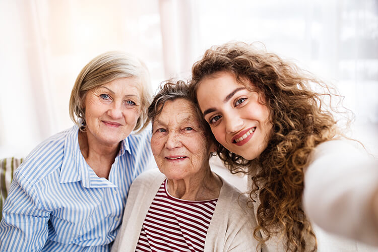 Photo of three generations of women